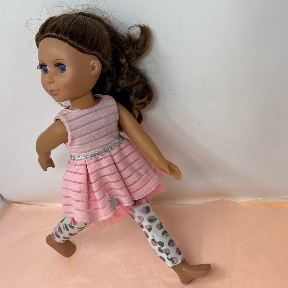 Pink Fashion Doll with Patterned Leggings - Kids Toy • has defects: ink ✍️ mark - Picture 8 of 8